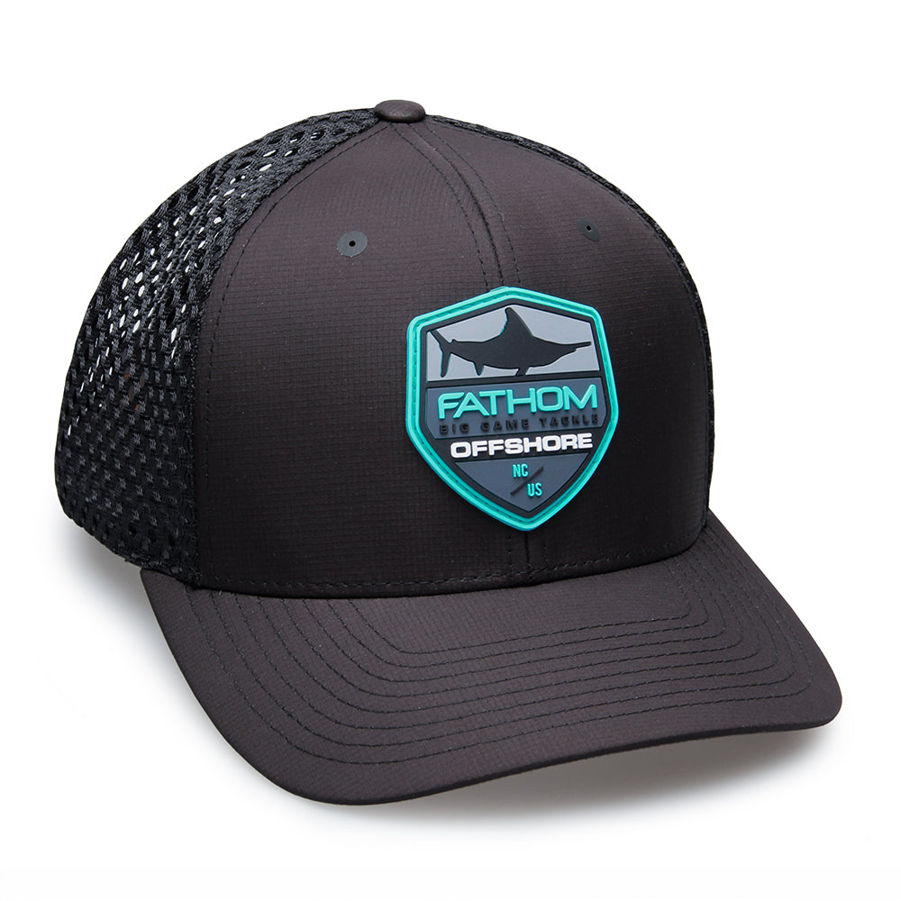 Crest Hat Black Fathom Offshore