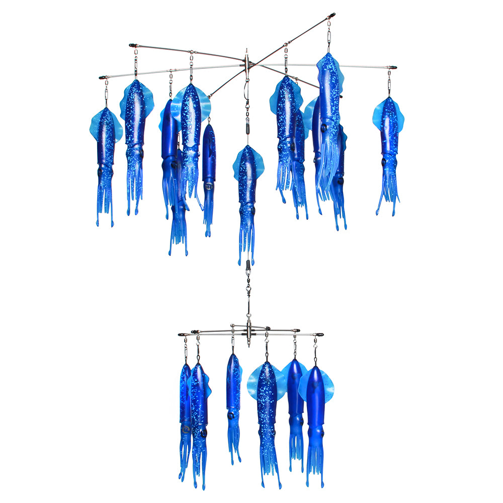 Double Tier Vivid Royal Blue No Tangle 24" x 12" Squid Dredge