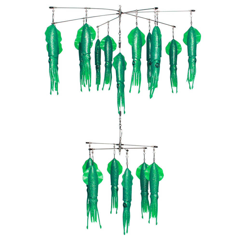 Double Tier Vivid Christmas Tree Green No Tangle 24" x 12" Squid Dredge