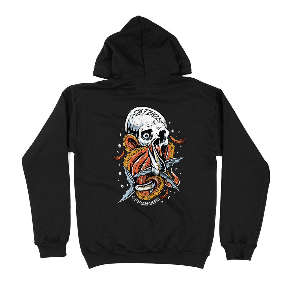 Retro Skull Hoody Black