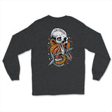 Retro Skull Dark Heather Long Sleeve