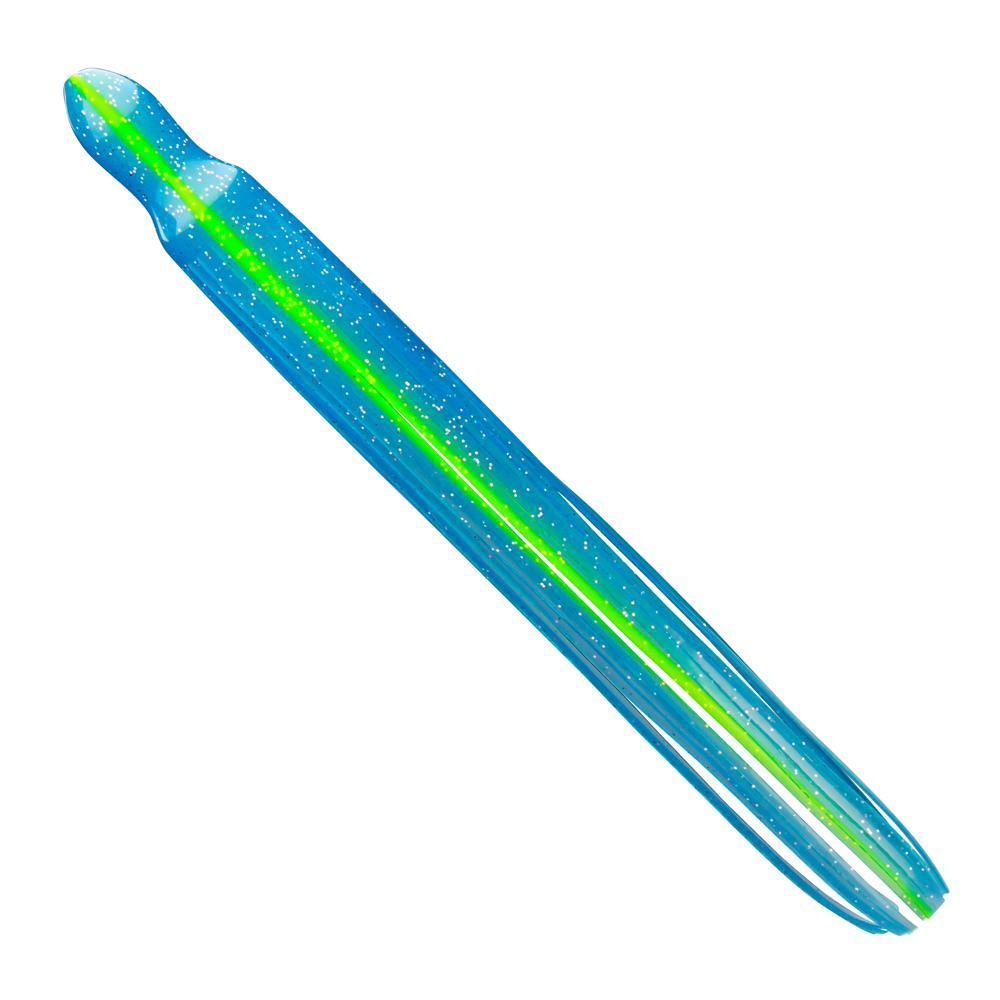 Trolling lure skirt, ice blue with chartreuse veins