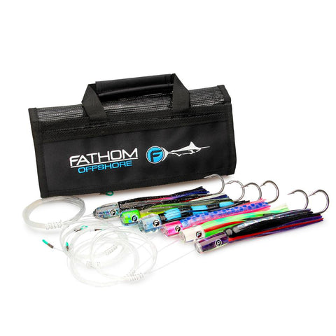 meat fish pre rigged trolling lures 6 pack fathom